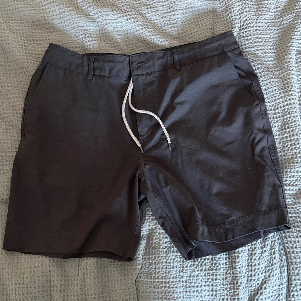 Faherty Charcoal Men's Flat Front Shorts
